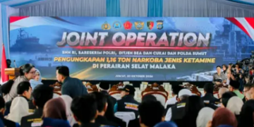 Rektor UMSU Hadiri Konferensi Pers Kapolri Terkait Pengungkapan 1,16 Ton Ketamine di Selat Malaka